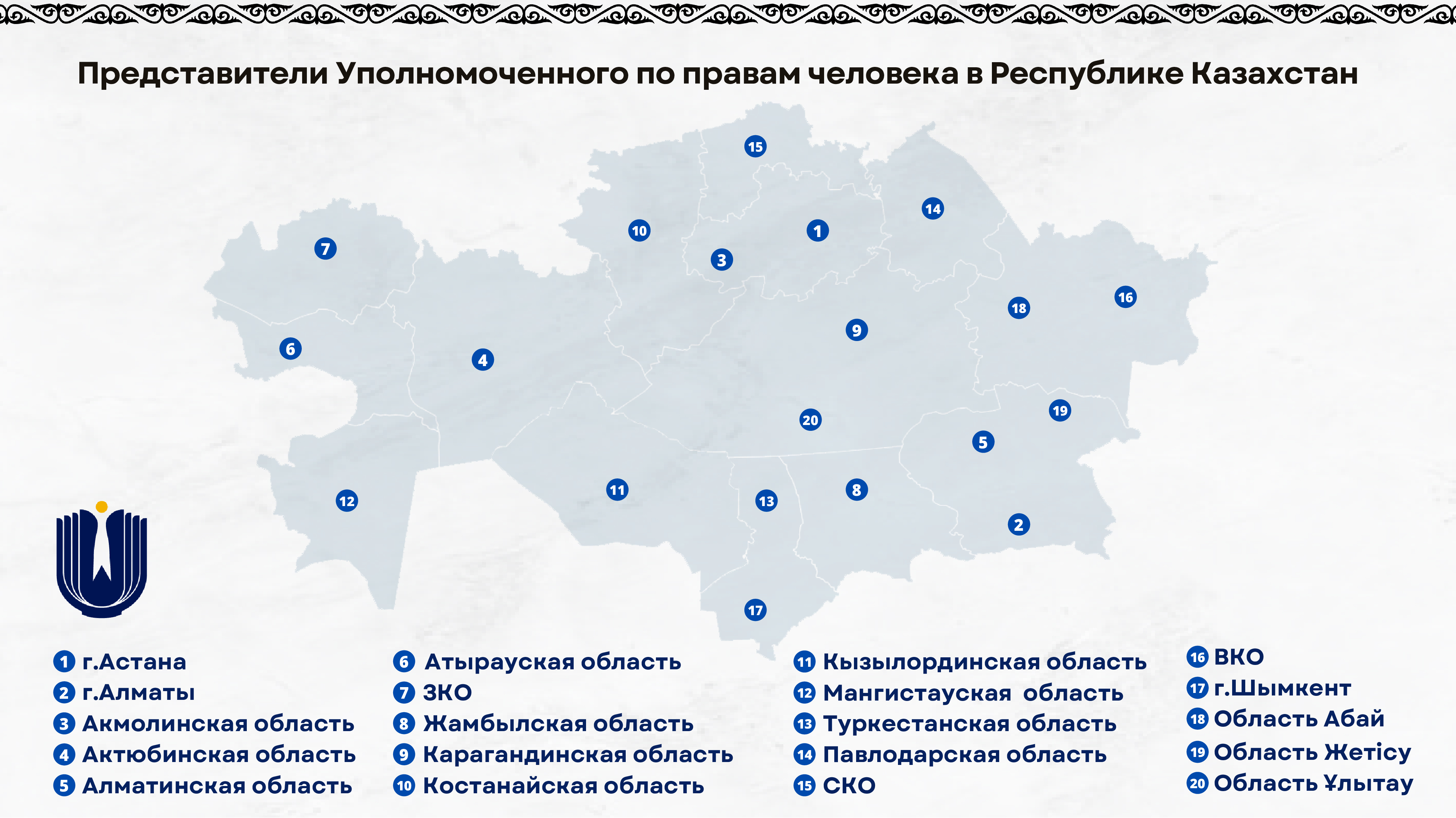 В регионах назначены представители Уполномоченного по правам человека в Республике Казахстан