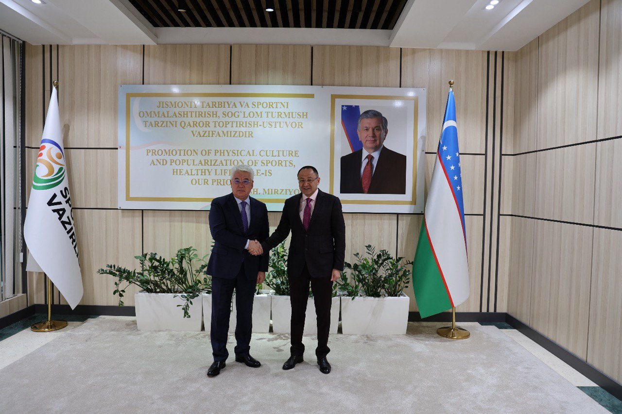 Встреча Посла Республики Казахстан Бейбута Атамкулова с Министром Спорта Республики Узбекистан Адхамом Икрамовым