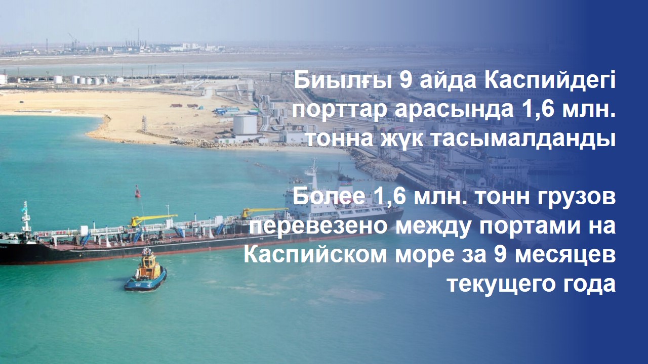 Биылғы 9 айда Каспийдегі порттар арасында 1,6 млн. тонна жүк тасымалданды