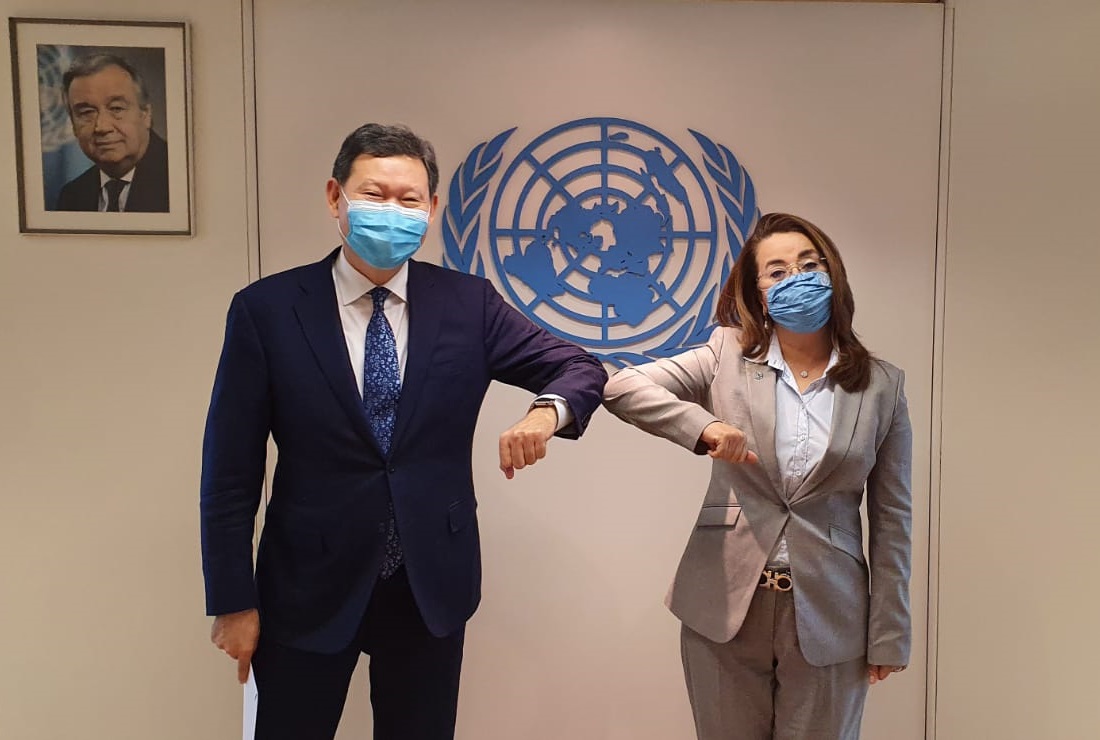 The Permanent Representative of Kazakhstan Kairat Umarov presented his credentials to the Head of the UN Office in Vienna and the UN Office on Drugs and Crime Ghada Waly