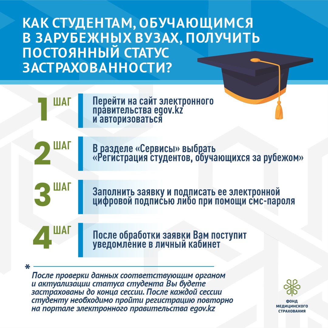 О РЕГИСТРАЦИИ КАЗАХСТАНСКИХ СТУДЕНТОВ В СИСТЕМЕ ОСМС