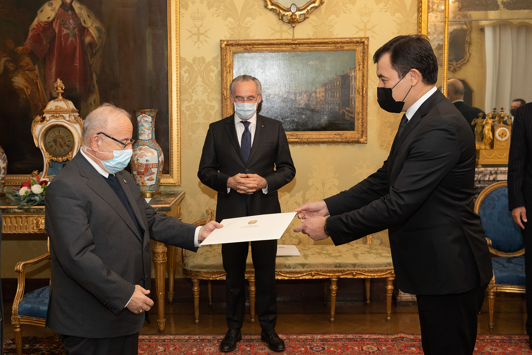 Ambassador of Kazakhstan Alibek Bakayev presented his credentials to Lieutenant Grand Master of the Sovereign Order of Malta Fra 'Marco Luzzago in Rome