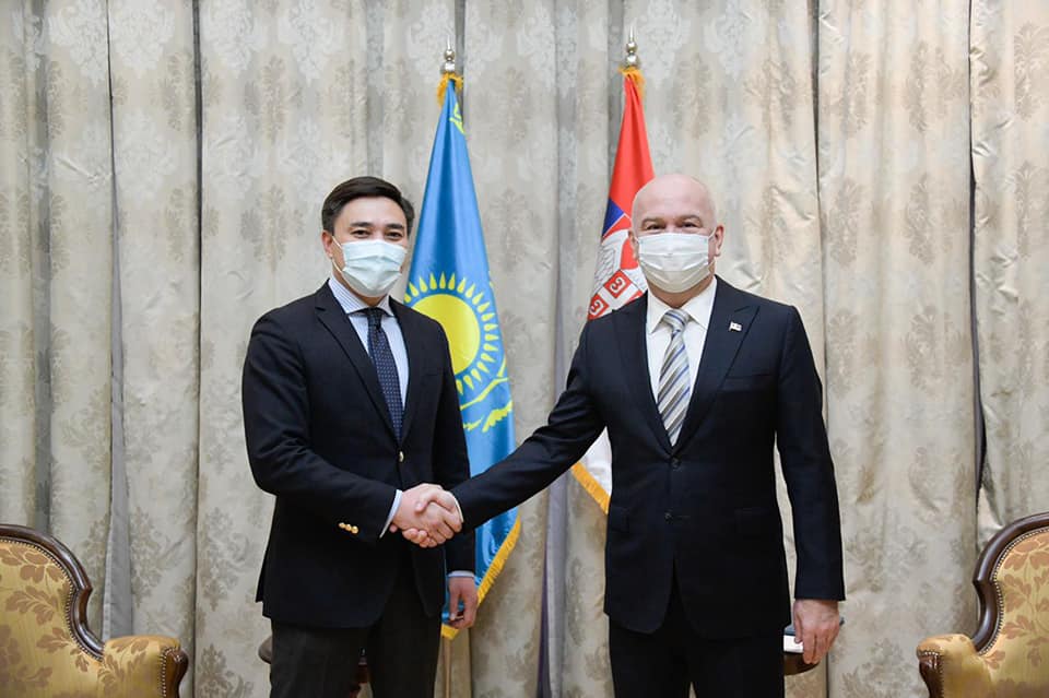 О састанку Амбасадора Казахстана Г. Сиздикбекова са копредседником (са српске стране) Међувладине казахстанско-Српске комисије о трговинској и економској сарадњи Министром Н. Поповићем