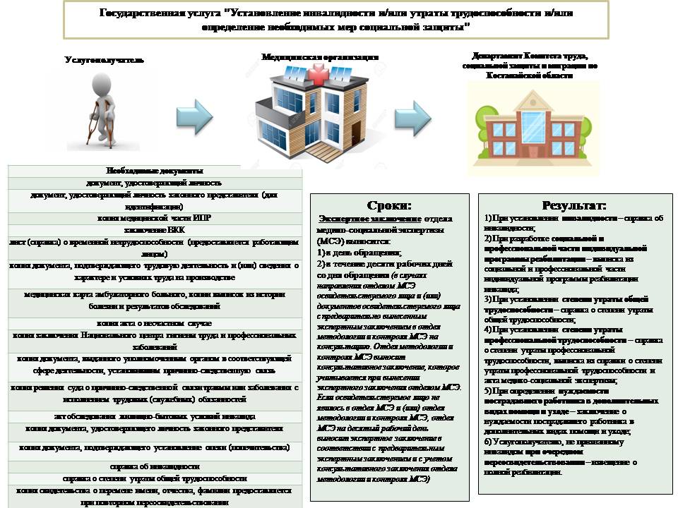 Установление инвалидности и/или утраты трудоспособности и/или определение необходимых мер социальной защиты