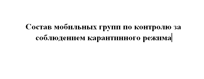 Состав мобильных групп по контролю за соблюдением карантинного режима