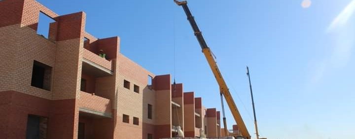 New housing is being built in the Koktem microdistrict