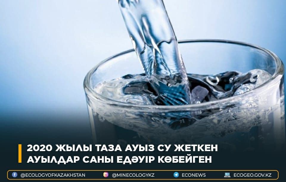 2020 жылы таза ауыз су жеткен ауылдар едәуір көбейген