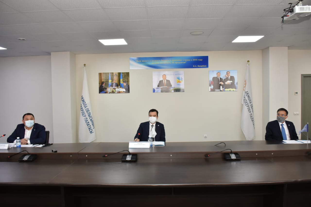 Руслан Дәленов Ақмола облысы бизнес-қауымдастығымен ШОБ-ты қолдау мен дамытудың бірқатар мәселелерін талқылады