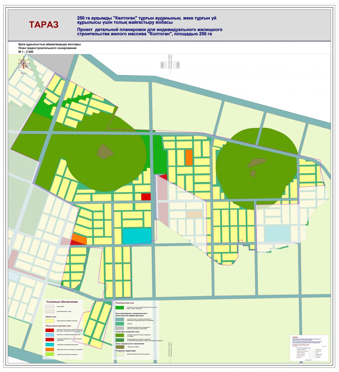 Проекты генеральных планов и проекты детальной планировки города Тараз и населен