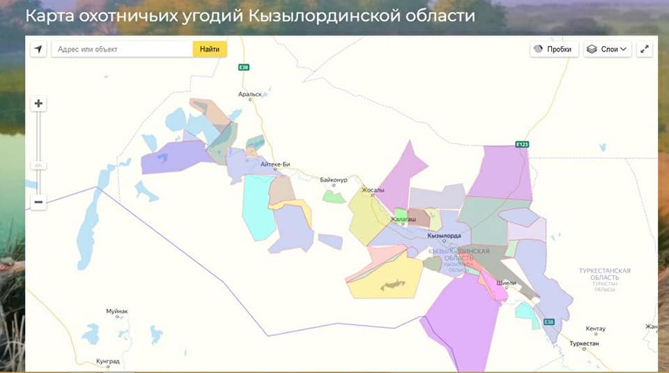 Карта охотничьих угодий сахалинской