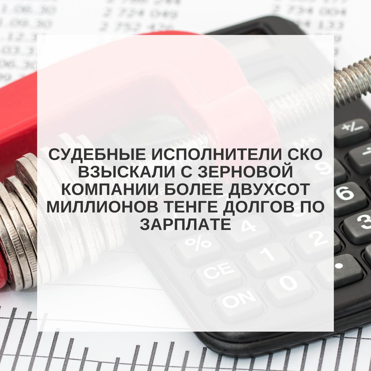 Судебные исполнители СКО взыскали с зерновой компании более двухсот миллионов тенге долгов по зарплате