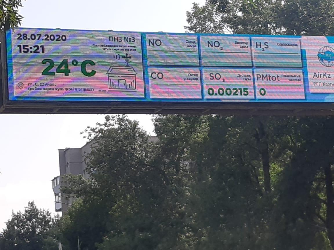 В Талдыкоргане установят LED-экраны с информацией о состоянии атмосферного воздуха