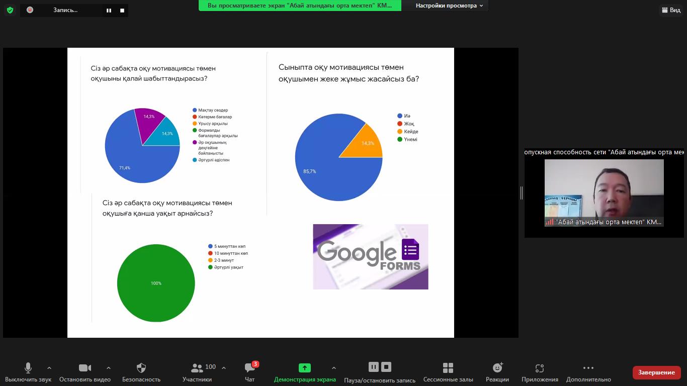 «Оқу мотивациясы төмен оқушылармен жұмыс істеудің тиімді әдістері» әдістемелік онлайн-семинар
