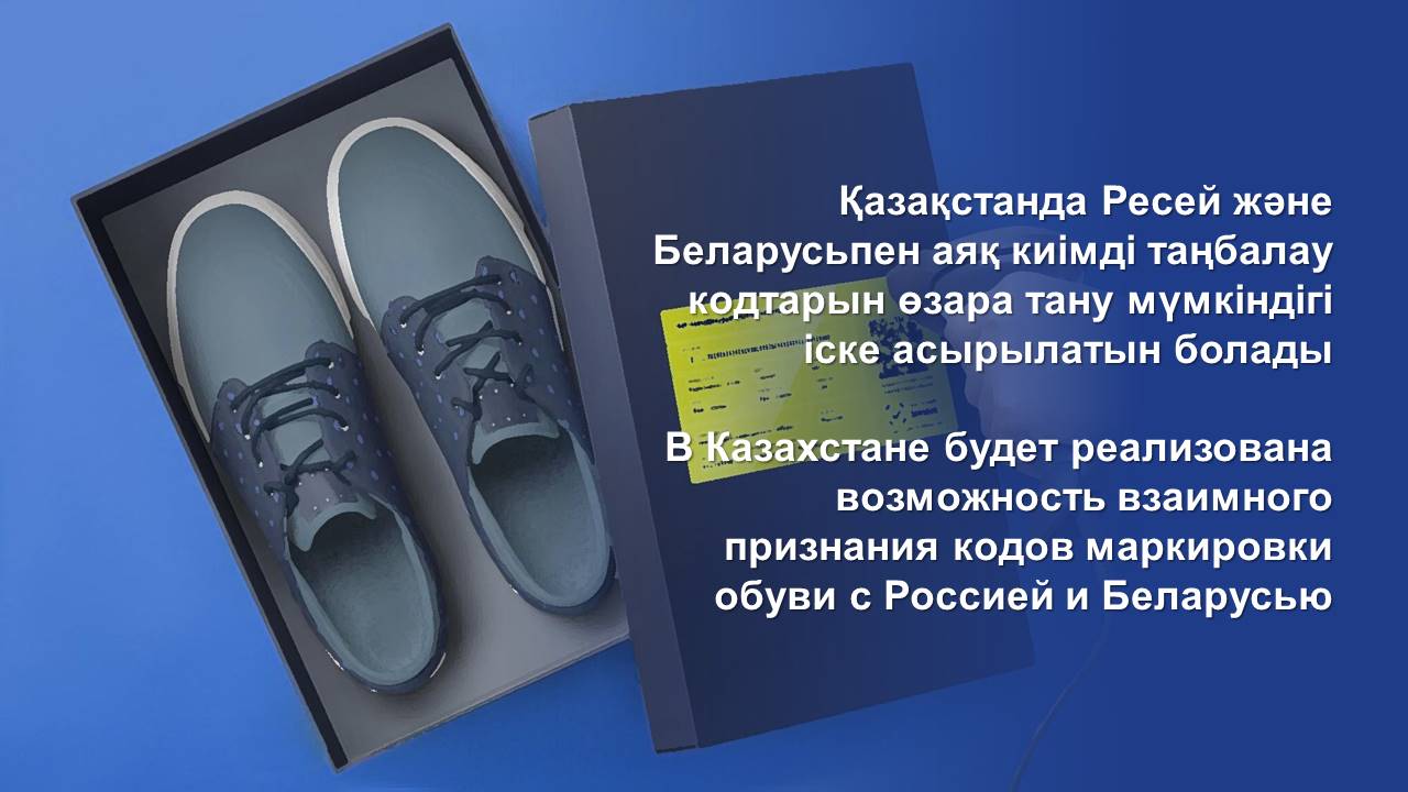 В Казахстане будет реализована возможность взаимного признания кодов маркировки обуви с Россией и Беларусью