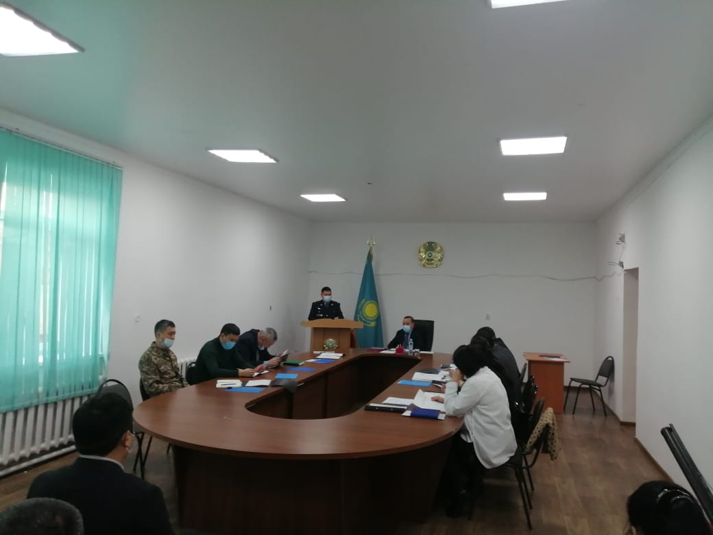 Заседание антитеррористической комиссии при акимате Уалихановского района Северо-Казахстанской области