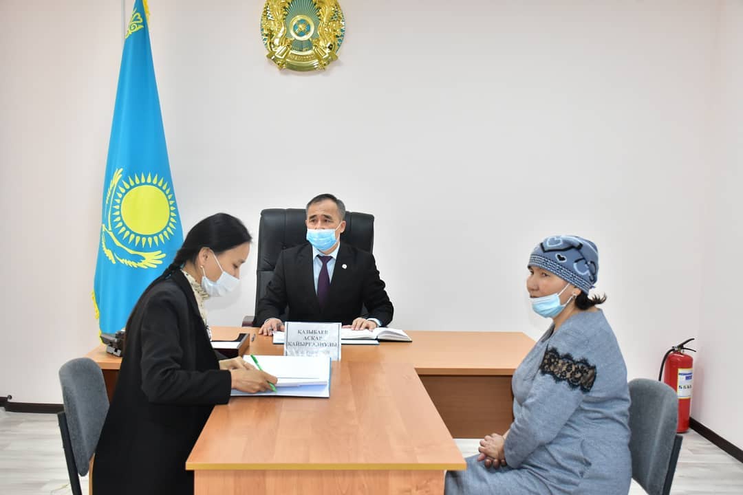 ОЙЫЛ АУДАНЫНЫҢ ӘКІМІ ҚАЗЫБАЕВ АСҚАР ҚАЙЫРҒАЛИҰЛЫНЫҢ ҚАБЫЛДАУЫ