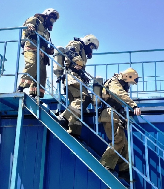 Жамбыл облысында газ-түтіннен қорғау қызметімен тәжірибелік сабақ өткізілді