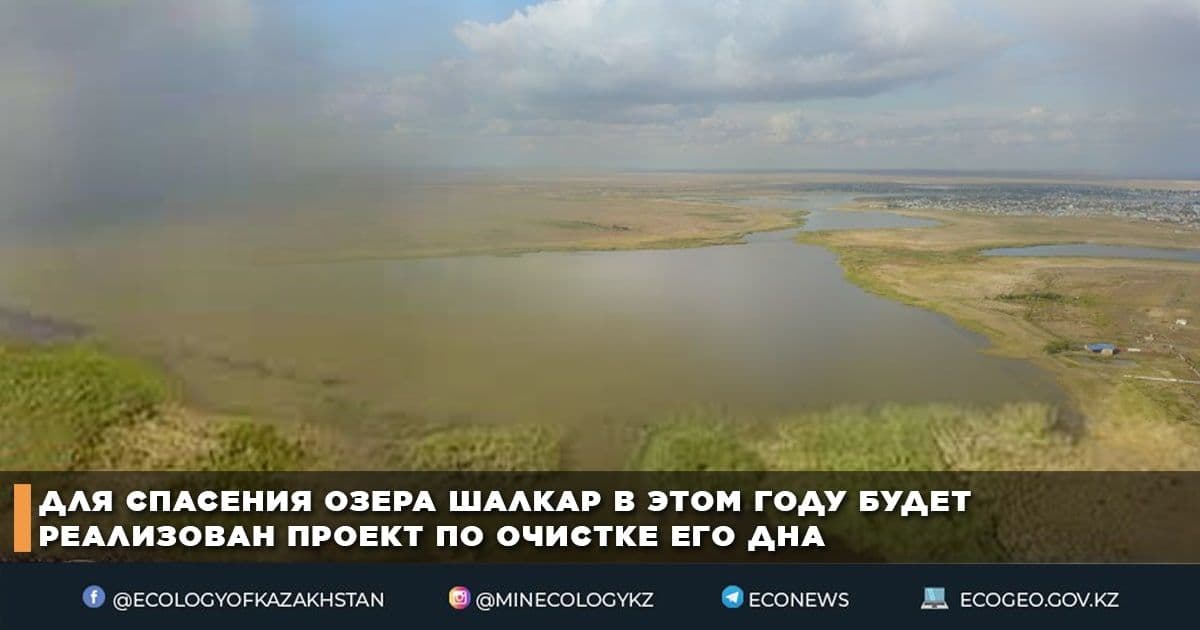 Для спасения озера Шалкар в этом году будет реализован проект по очистке его дна
