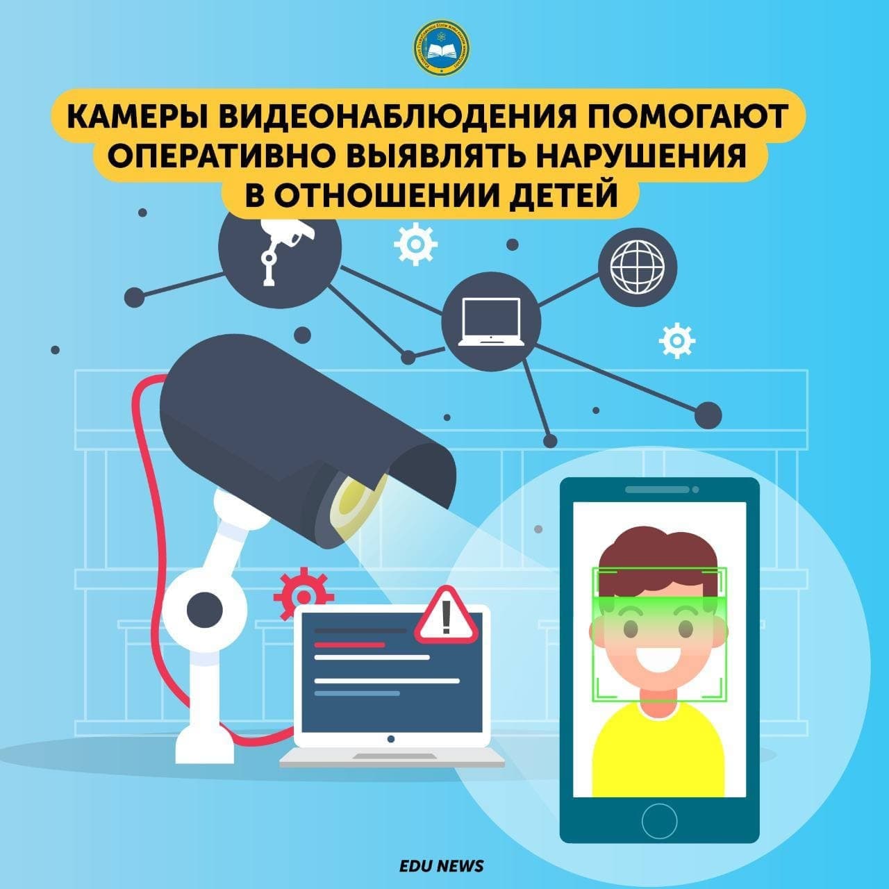 КОПД МОН РК: Камеры видеонаблюдения помогают оперативно выявлять нарушения в отношении детей