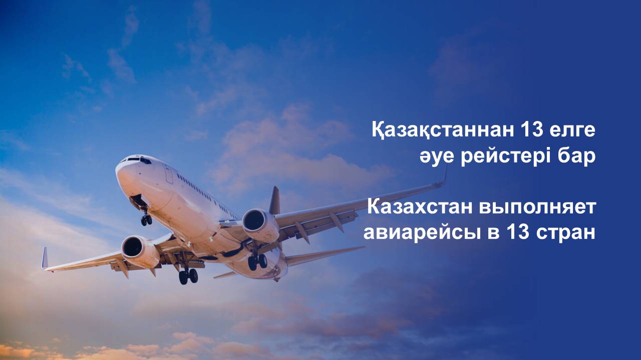 Казахстан выполняет авиарейсы в 13 стран