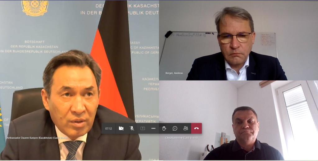 Der Botschafter der Republik Kasachstan in Deutschland D.Karipov traf sich mit dem Geschäftsführer der "Stemmann Technik GmbH" Andreas Berger