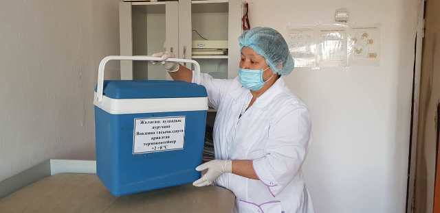 Жылжымалы вакцина егу жұмыстары Аламесек ауылында жалғасты