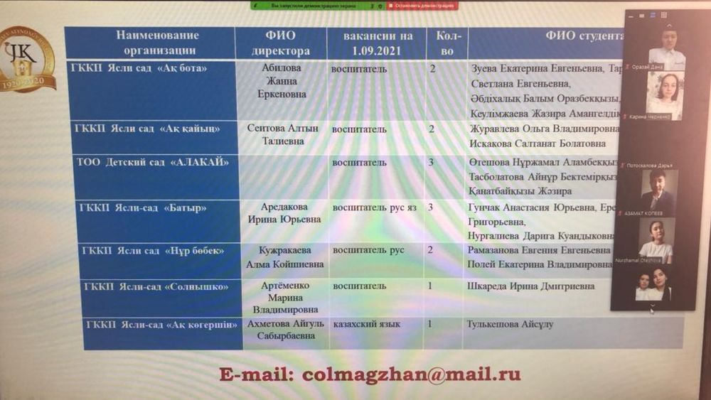 «Бос орындар жәрмеңкесi-2021» iс-шарасы туралы ақпарат