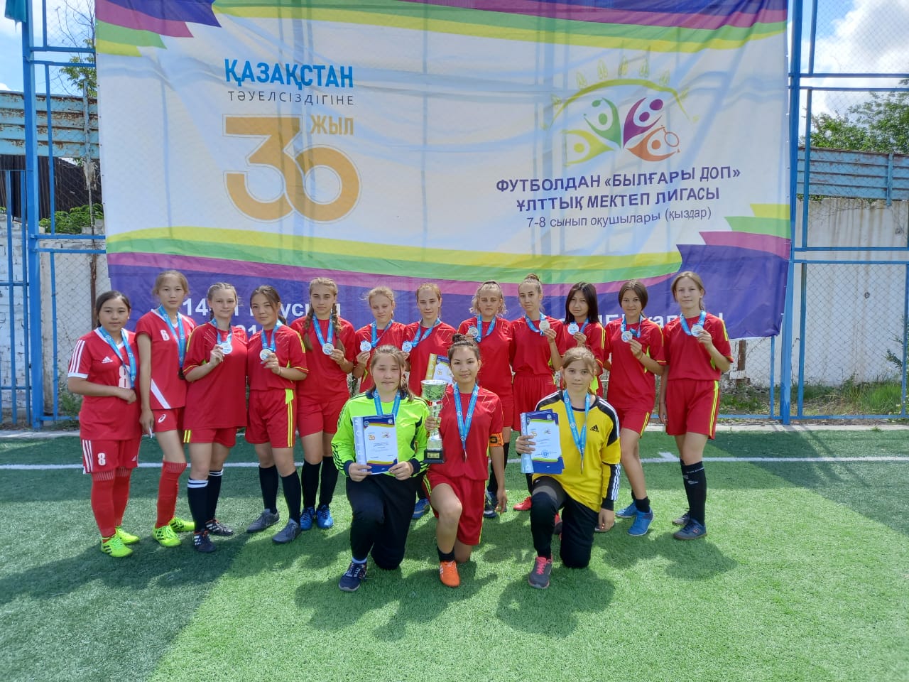 ШҚО командасының 7-8 сынып қыздар арасында футболдан Қазақстан Республикасының Ұлттық мектеп лигасына қатысуы