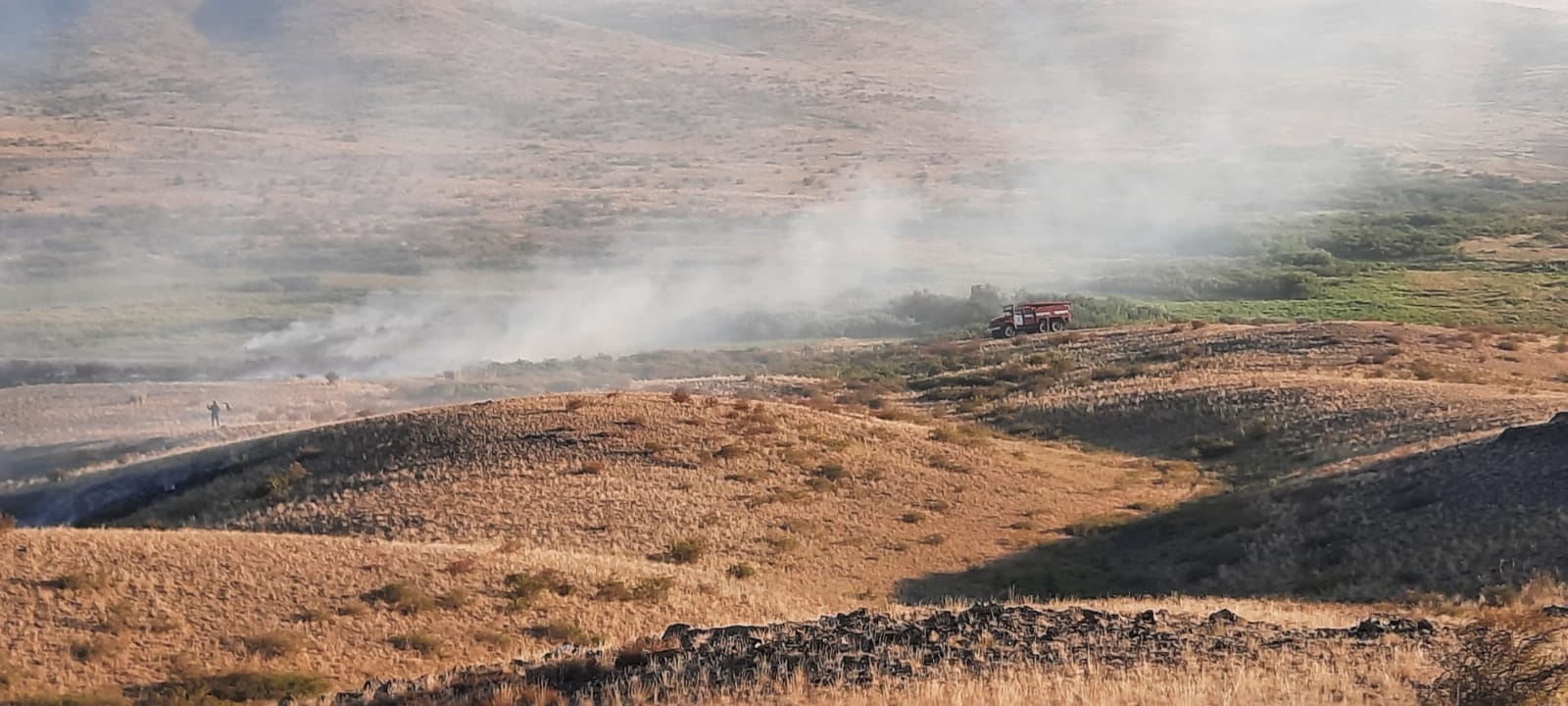 В Карагандинской области ливкидирован крупный степной пожар