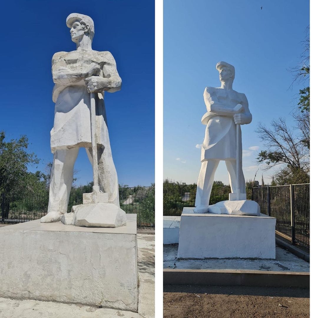 В Балхаше отреставрировали памятник первостроителям города