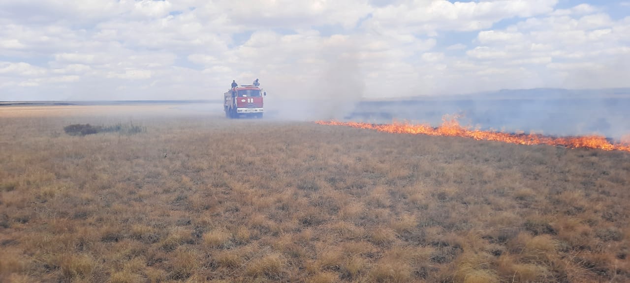 В Карагандинской области стабилизировалась ситуация со степными пожарами