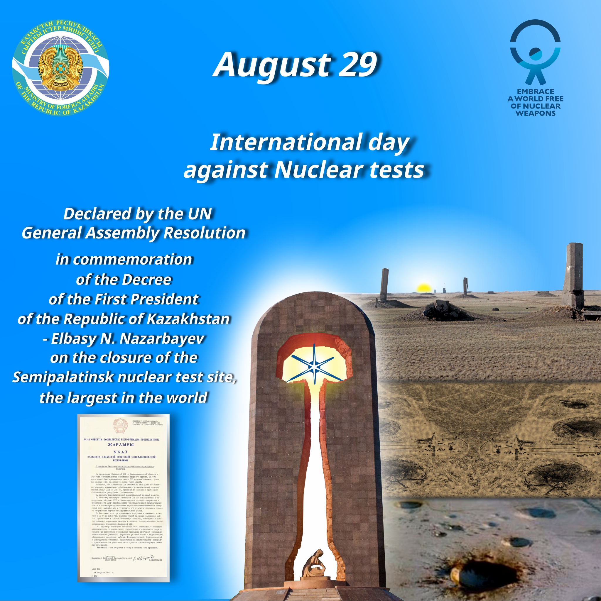 Photo Exhibition dedicated to the 30th anniversary of the closure of the Semipalatinsk nuclear test site