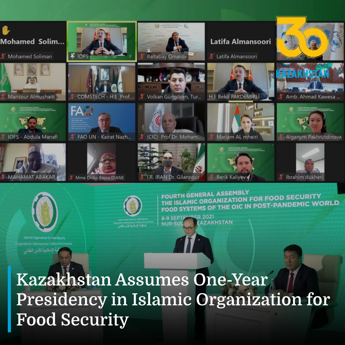 Kazakhstan Assumes One-Year Presidency in Islamic Organization for Food Security