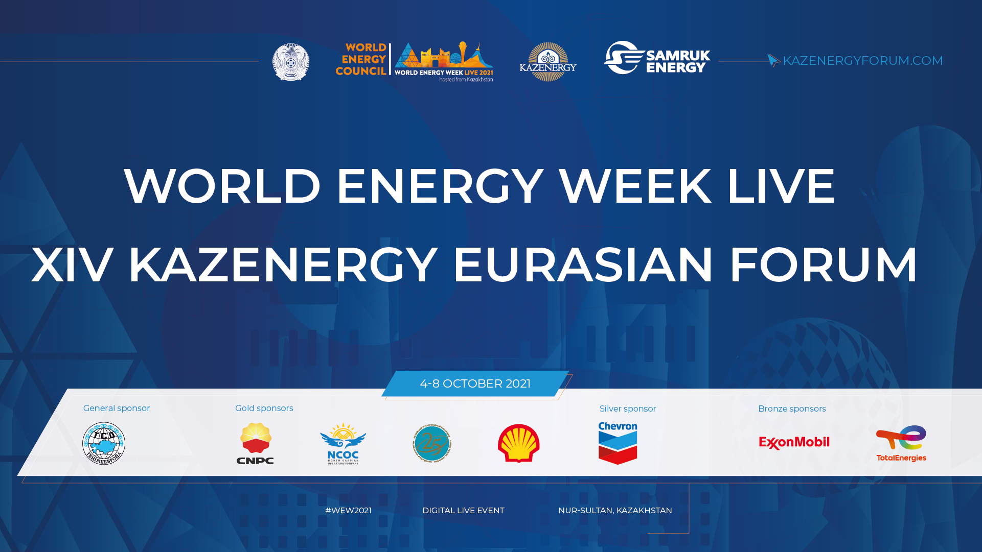 FROM OCTOBER 4 TO 8, WORLD ENERGY WEEK AND THE XIV KAZENERGY EURASIAN FORUM WILL BE HELD