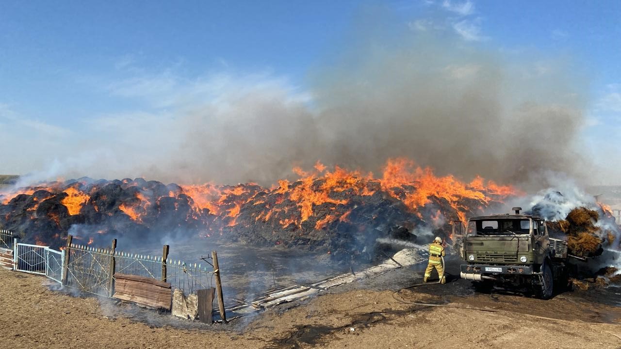 2,400 hay rolls burned in Zhylyoy district