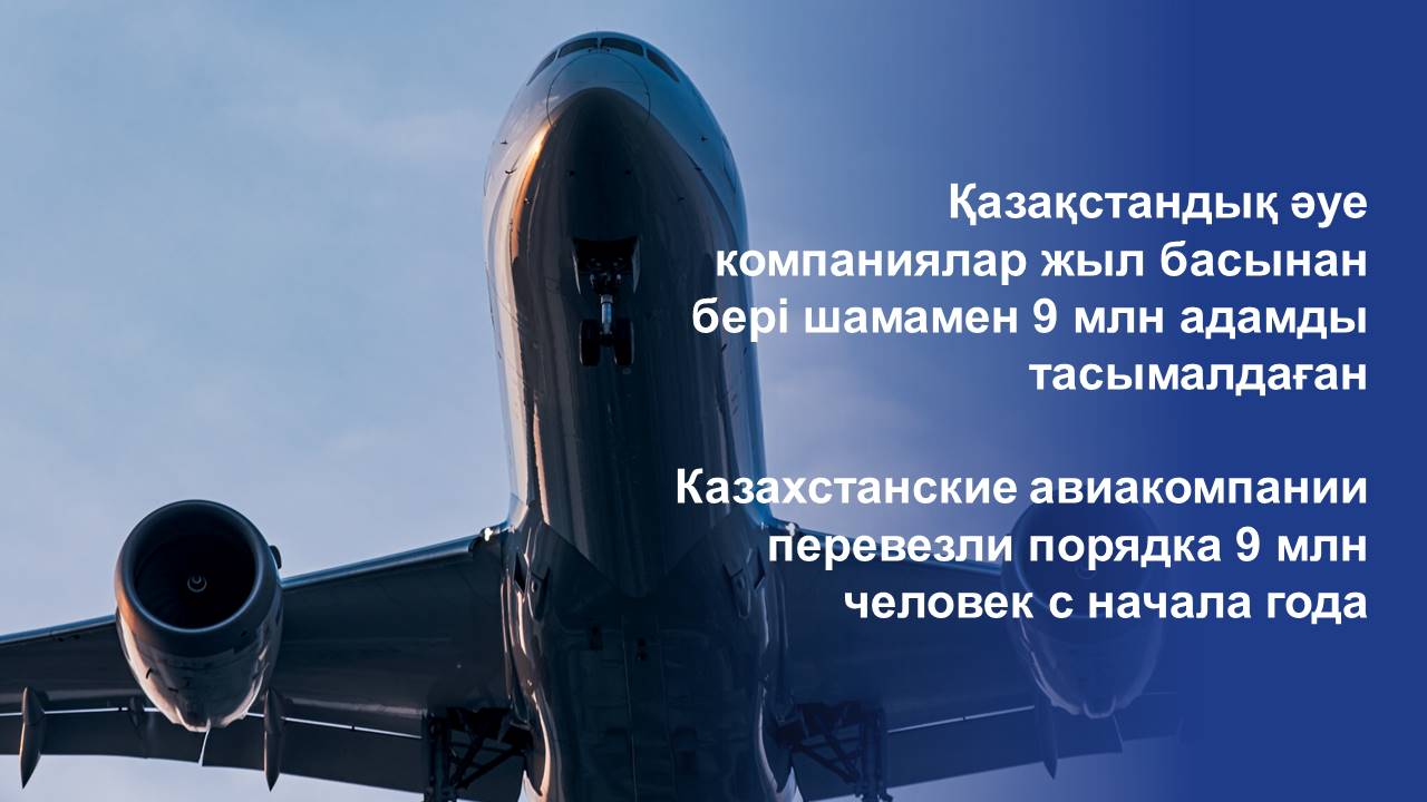 Казахстанские авиакомпании перевезли порядка 9 млн человек с начала года