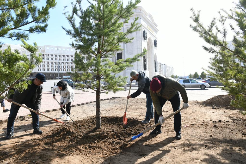 Более 4 тысяч деревьев высажено на общегородском субботнике в Нур-Султане