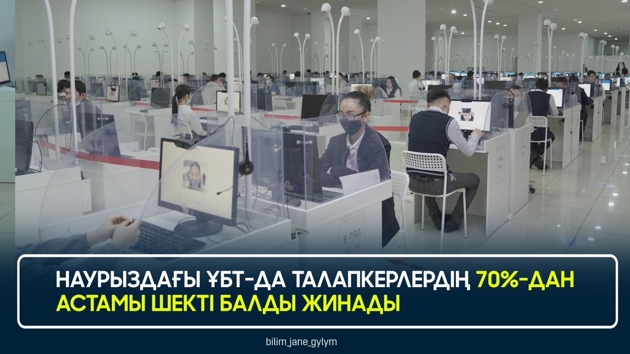 НАУРЫЗДАҒЫ ҰБТ-ДА ТАЛАПКЕРЛЕРДІҢ 70%-ДАН АСТАМЫ ШЕКТІ БАЛДЫ ЖИНАДЫ