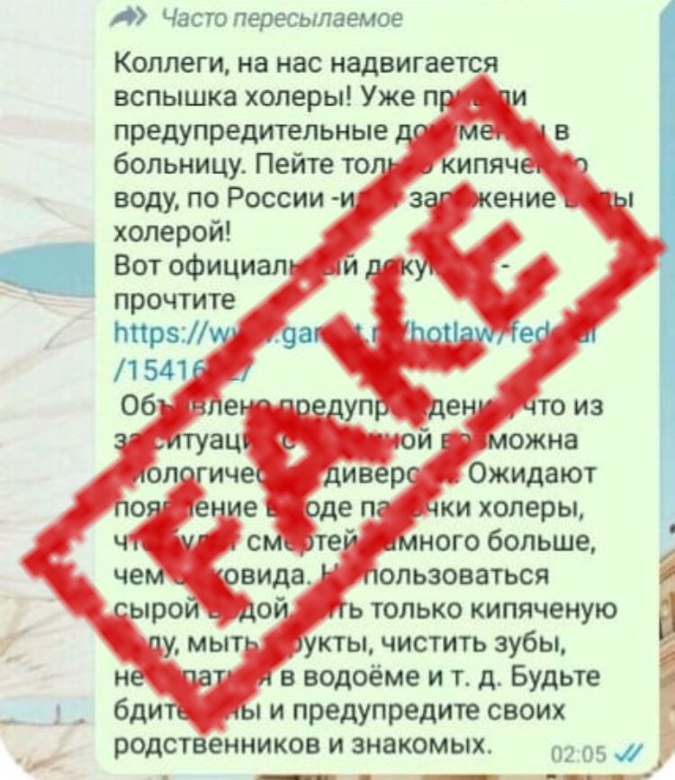 Фейк: Холера