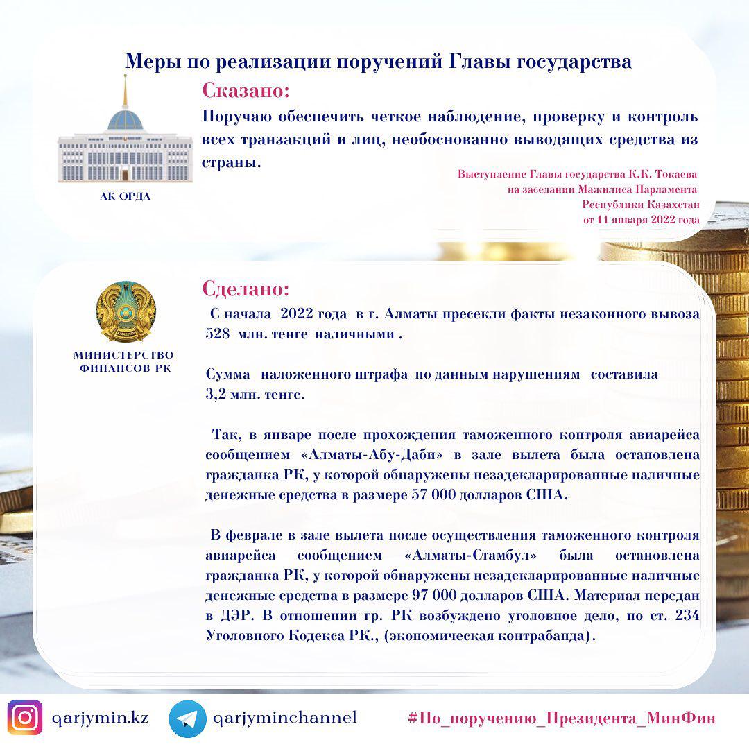 Меры по реализации поручений Главы государства