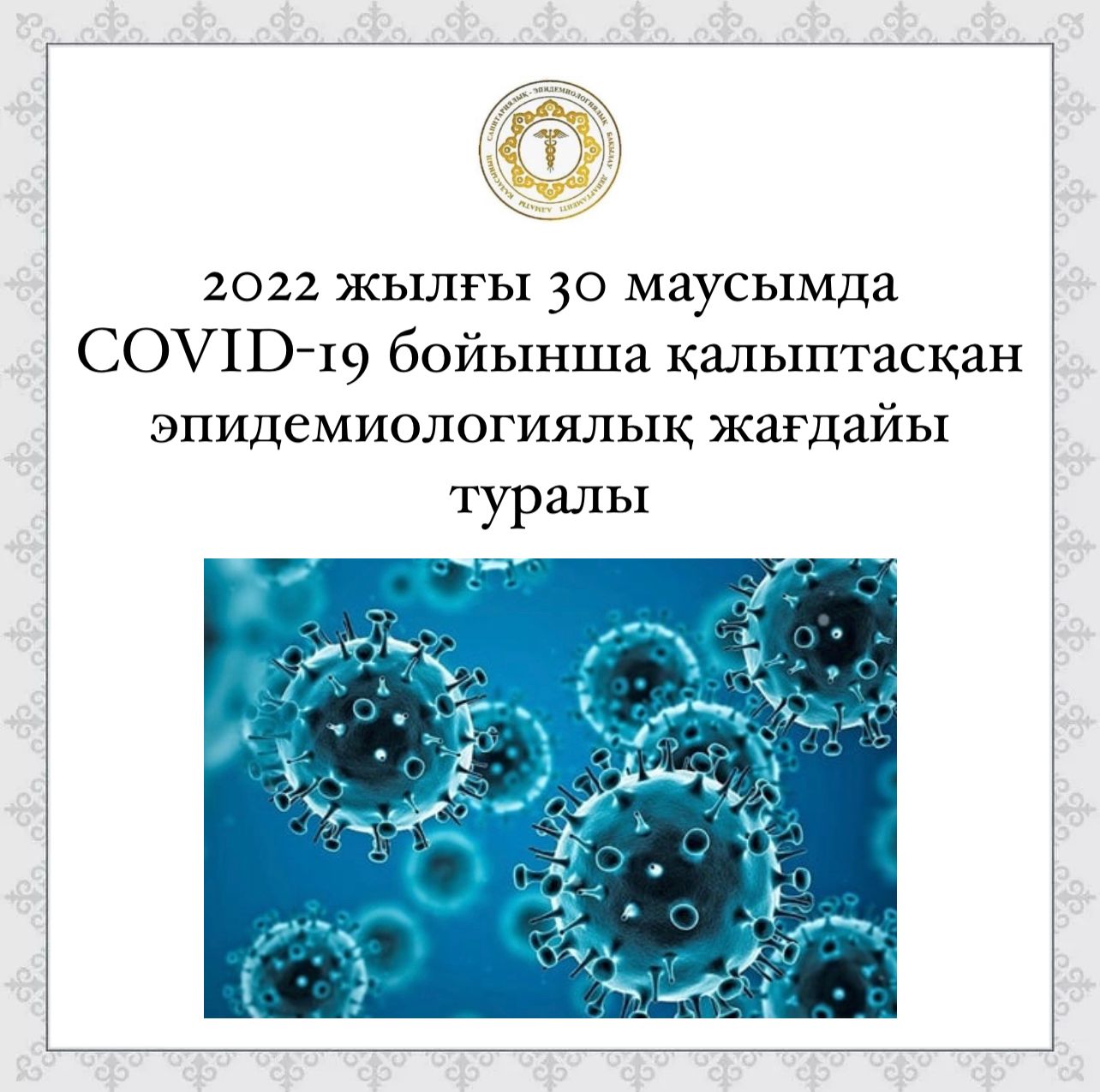 2022 жылғы 30 маусымда COVID-19 бойынша қалыптасқан эпидемиологиялық жағдайы туралы