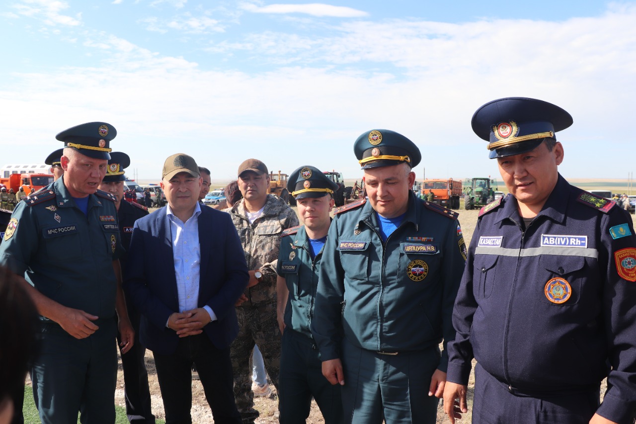 «Шекара маңындағы аумақтарда табиғи өрт туындаған  жағдайда төтенше жағдайларды жою» тақырыбында бірлескен командалық-штабтық оқу-жаттығу