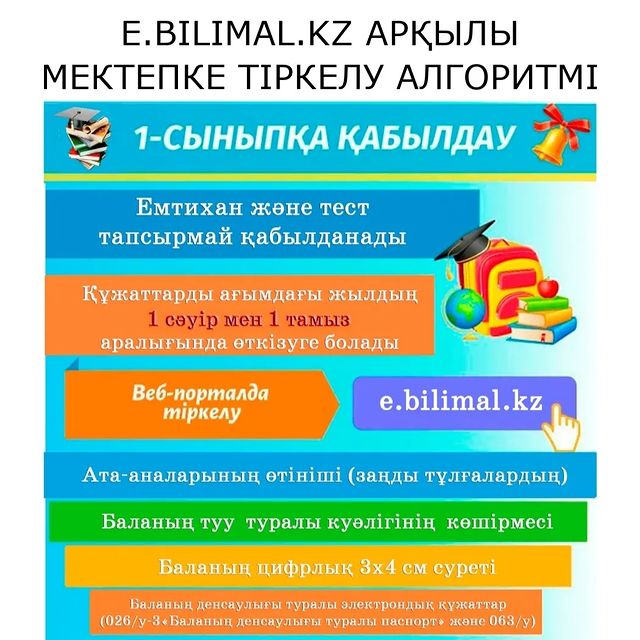 e.bilimal.kz арқылы мектепке тіркелу алгоритмі