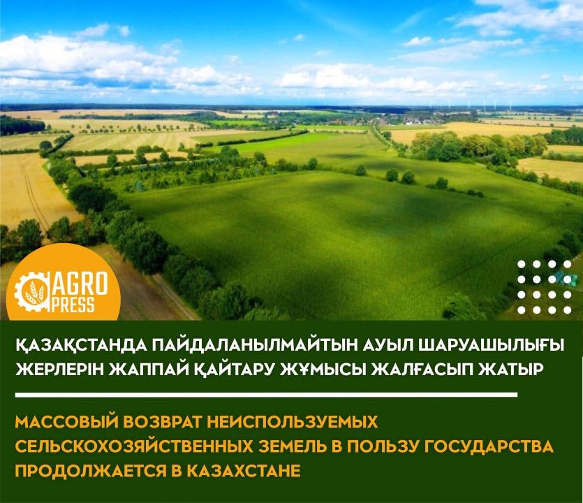 Массовый возврат неиспользуемых сельскохозяйственных земель в пользу государства продолжается в Казахстане
