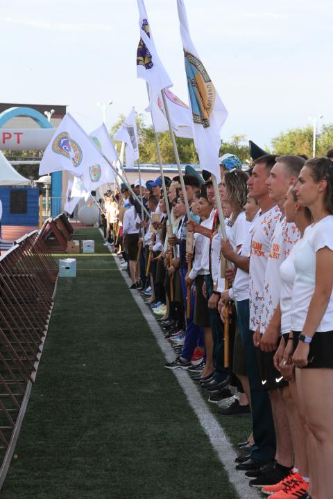 В г. Кызылорда состоялась церемония открытия летнего чемпионата по пожарно-спасательному спорту среди мужчин и женщин