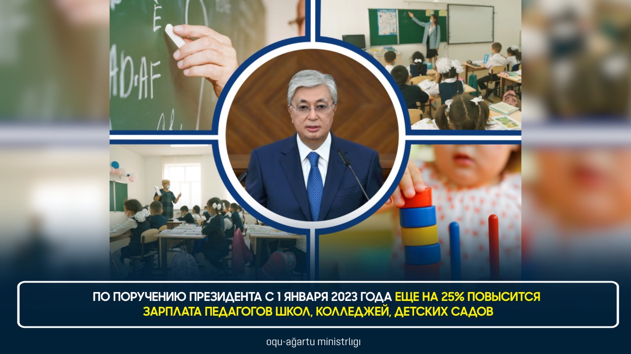 ПО ПОРУЧЕНИЮ ПРЕЗИДЕНТА С 1 ЯНВАРЯ 2023 ГОДА ЕЩЕ НА 25% ПОВЫСИТСЯ ЗАРПЛАТА ПЕДАГОГОВ ШКОЛ, КОЛЛЕДЖЕЙ, ДЕТСКИХ САДОВ