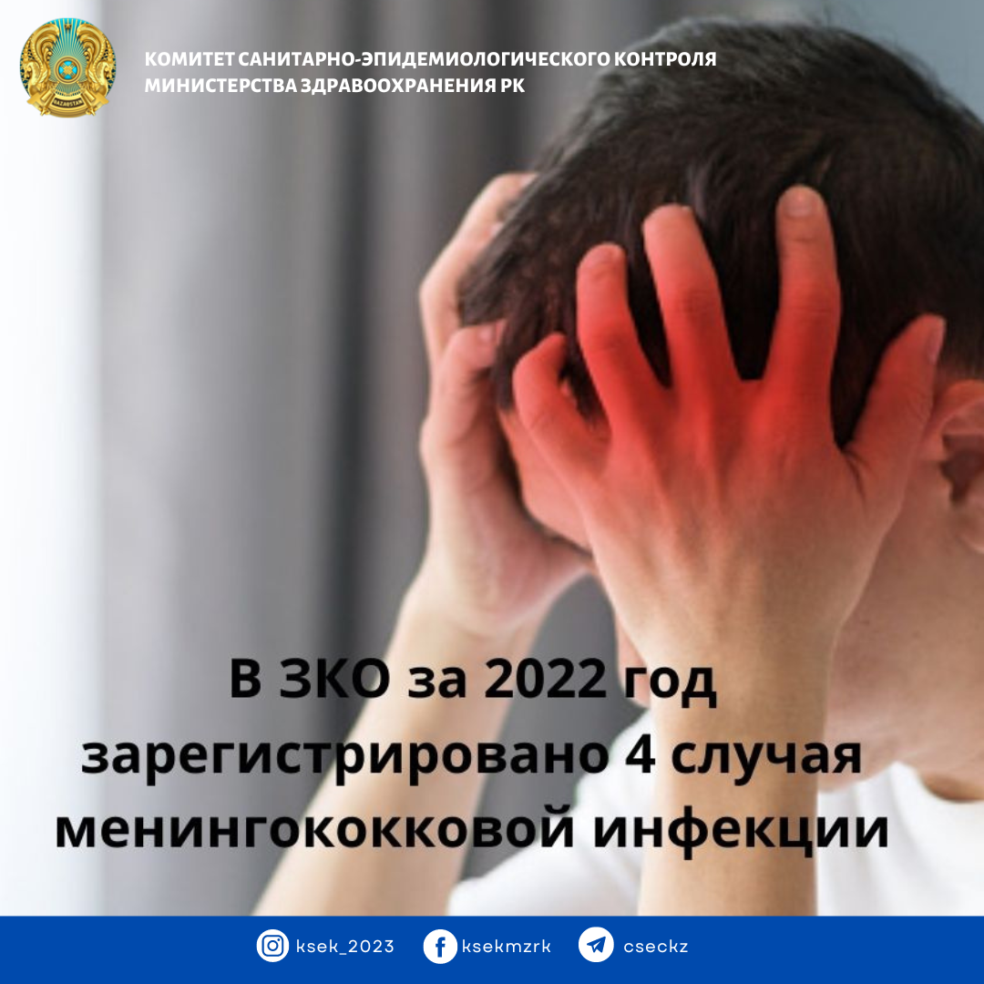 В ЗКО за 2022 год зарегистрировано 4 случая менингококковой инфекции