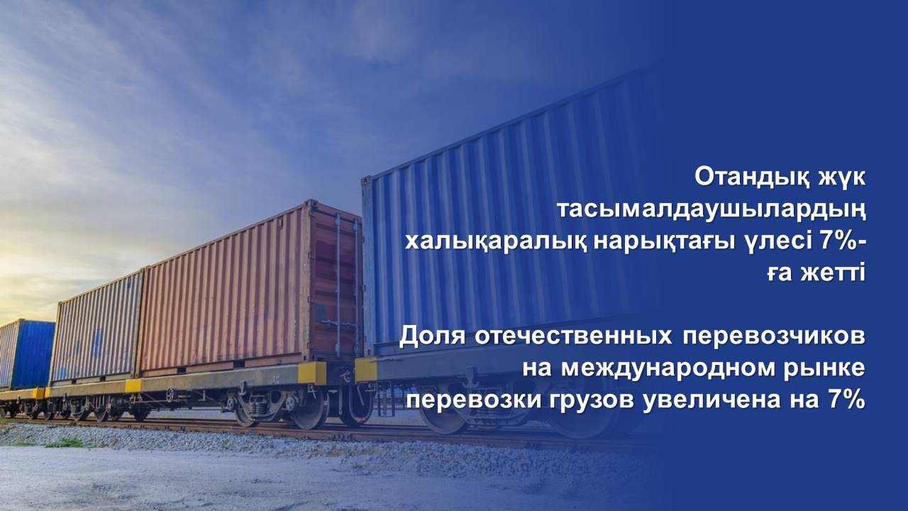 Доля отечественных перевозчиков на международном рынке перевозки грузов увеличена на 7%