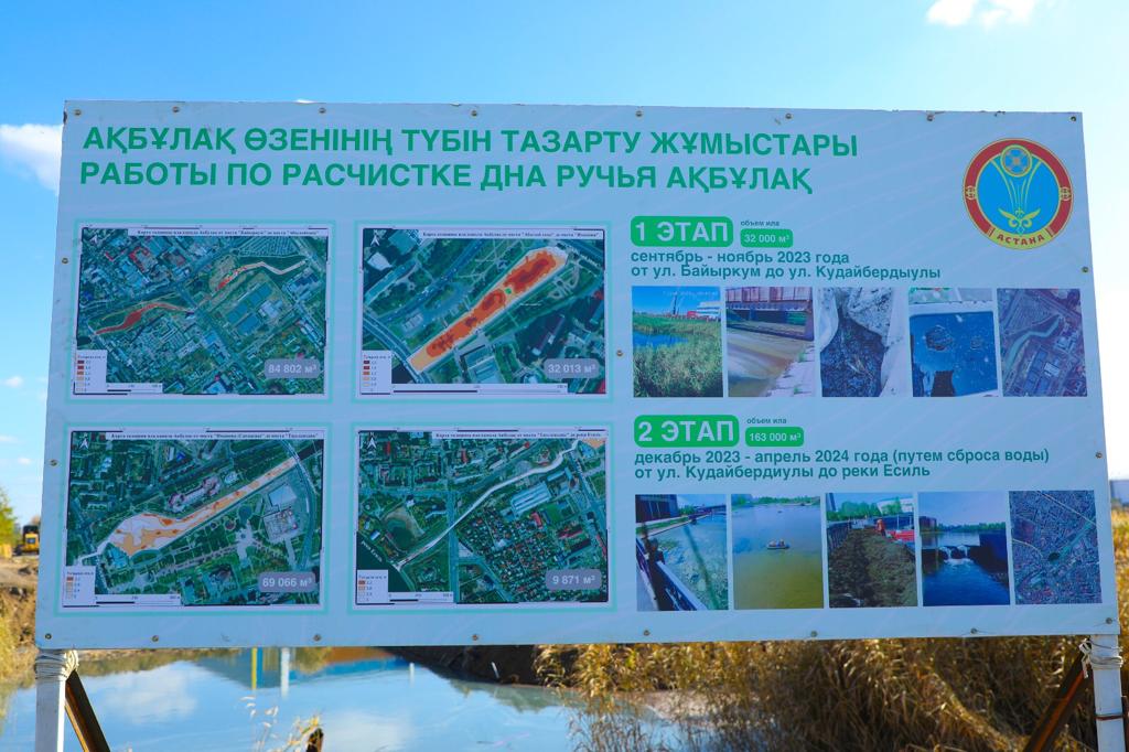 Реку Акбулак избавят от 2 метров донных отложений