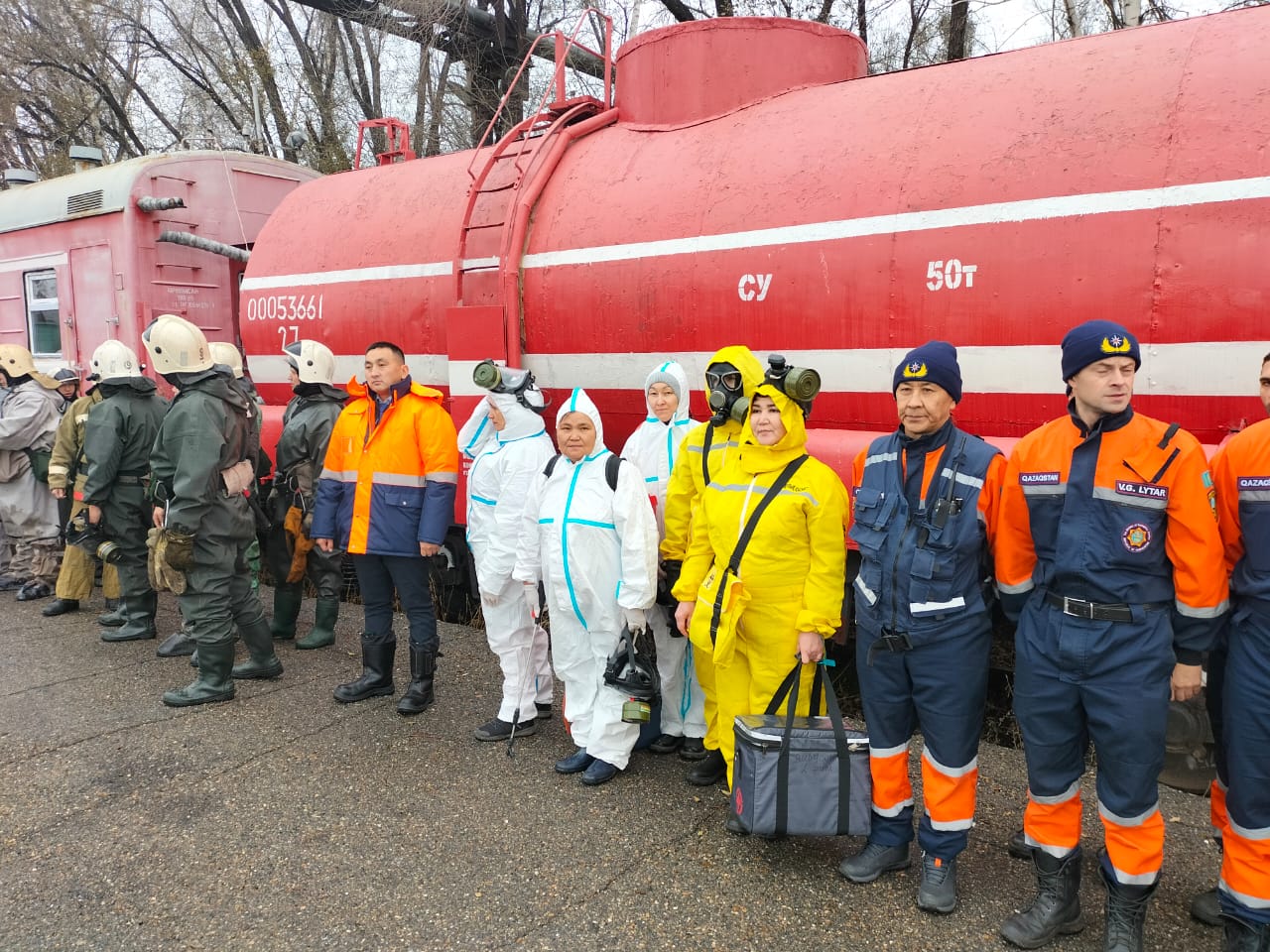 ТЖ көлігімен қауіпті жүктерді тасымалдау кезіндегі ТЖ-ды жою бойынша өрт-тактикалық оқу жаттығу